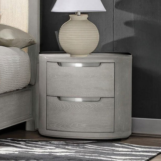 Osterley Modern Contemporary Light Gray French Front Nightstand - Elegant Design with Functional Storage for Your Bedroom