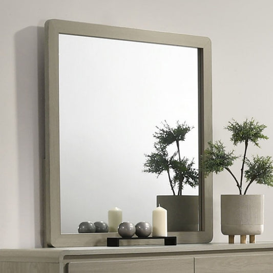 Rainier Contemporary Gray Mirror - Elegant and Modern Design to Enhance Any Room's Aesthetic