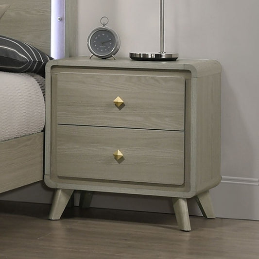 Rainier Contemporary Gray Nightstand - Sleek and Modern Design with Ample Storage for a Stylish Bedroom