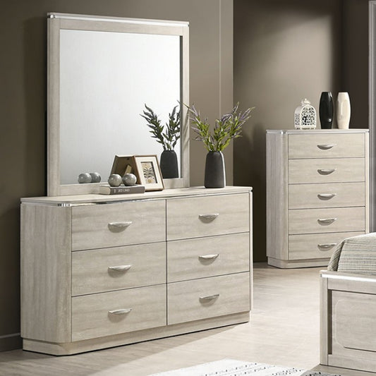 Farsund Contemporary Dusty Gray Curved Edges Dresser - Chic Storage Solution with Modern Elegance