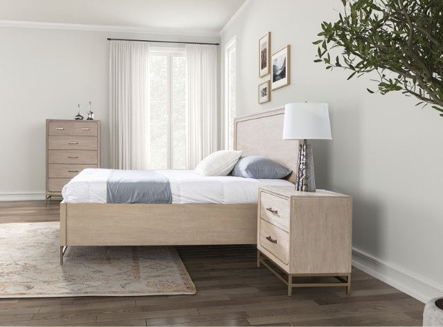 Sandnes Light Oak Bed with Integrated Footboard Storage Drawers