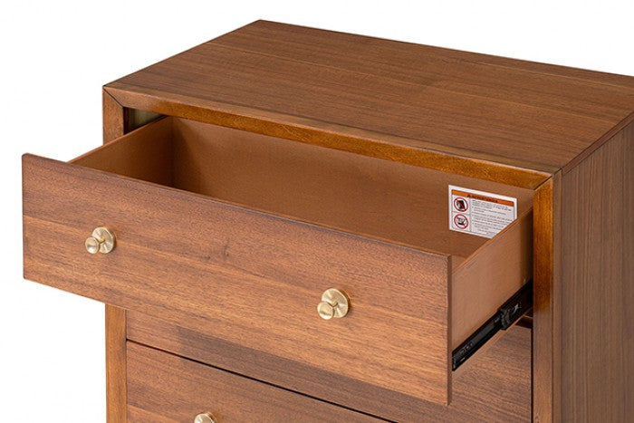 Hepburne Walnut Wood Chest with Ball‑Bearing Glides