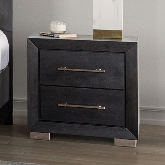 Ashbourne Black Night Stand with USB - Modern Bedroom Furniture with Convenient Charging Ports