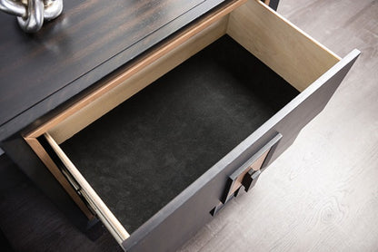 Kenyada Espresso Night Stand with Gold Accent Trim