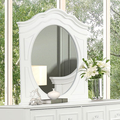 Naucalpan Transitional Padded Leatherette Crown Molding Mirror