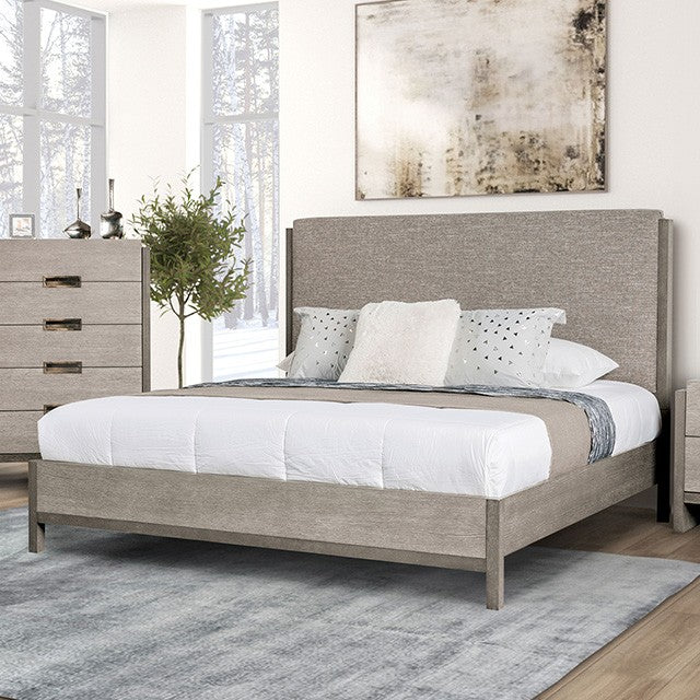 Gristalt Stone Gray Upholstered Bed