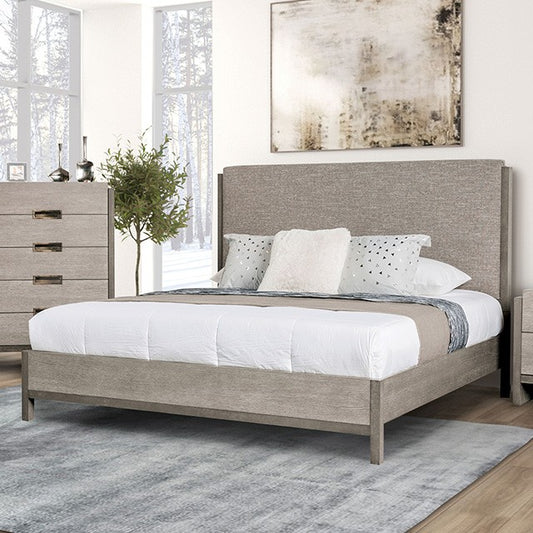 Gristalt Stone Gray Upholstered Bed