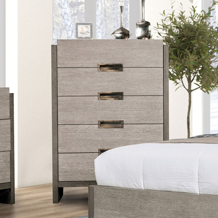 Gristalt Stone Gray Chest with Felt‑Lined Top Drawers
