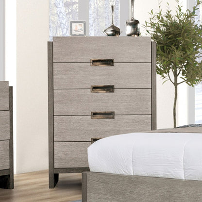 Gristalt Stone Gray Chest with Felt‑Lined Top Drawers