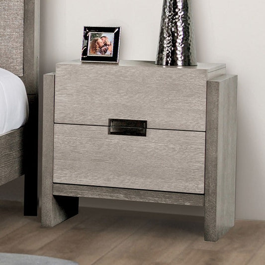 Gristalt Contemporary Stone Gray Nightstand with Felt-Lined Top Drawer