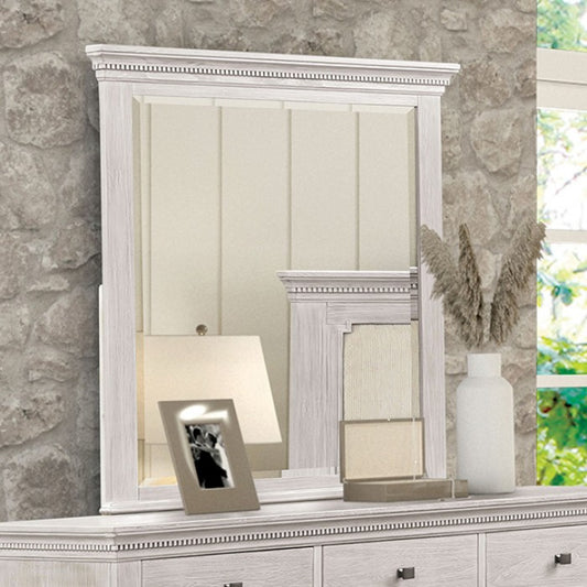 Swanley Mirror - Transitional Weathered Gray - Elegant Wall Mirror with a Rustic, Weathered Gray Finish