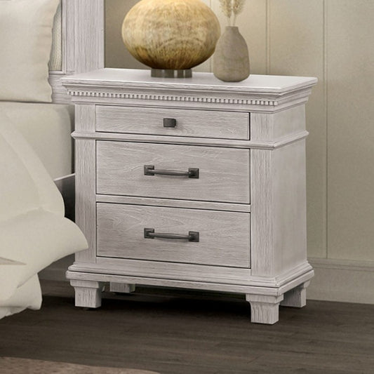 Swanley Nightstand - Transitional Weathered Gray - Charming & Functional Nightstand with a Rustic, Weathered Finish