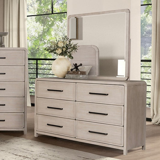 Belize Modern Solid Rubberwood Dresser - Stylish & Durable Bedroom Storage with a Contemporary Touch