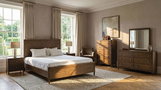 Clarksburg Mid‑Century Walnut Bedroom Set