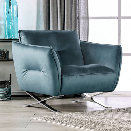 Civellutino Teal Chair – Contemporary Modern Upholstered Accent Chair