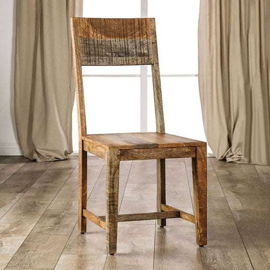 Galanthus Rustic Solid Wood Rough Sawn Lumber Side Chair