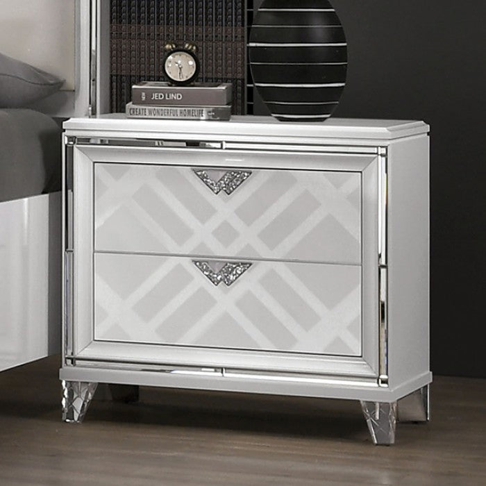 Emmeline Contemporary Silver Nightstand