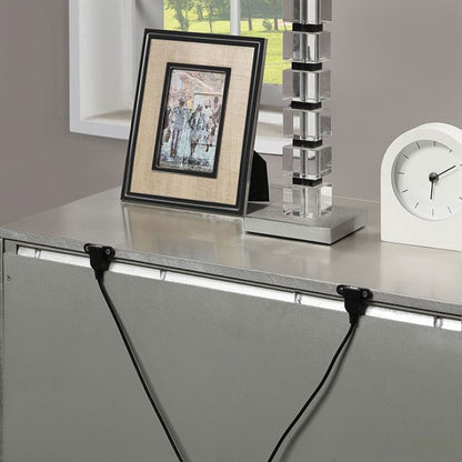 Valletta Glam Champagne Decorative Pattern Nightstand