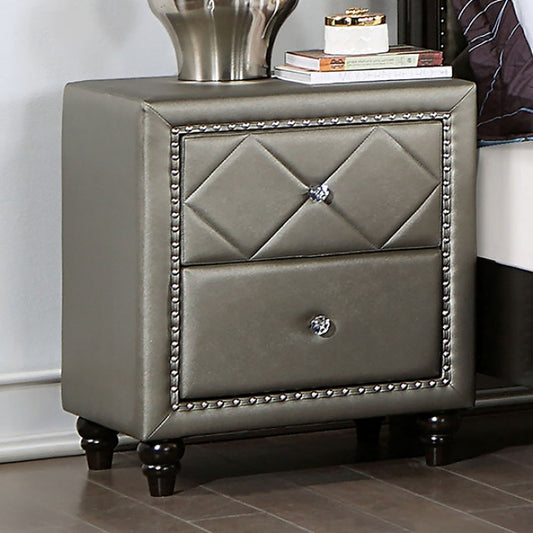 Xandria Transitional Leatherette Padded Nightstand