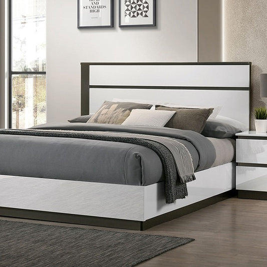Birsfelden Contemporary Solid Wood High Gloss Bed