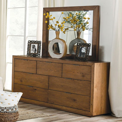 Leirvik Transitional Rattan Solid Wood Dresser