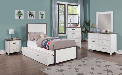 Priam Contemporary White Gray Bed