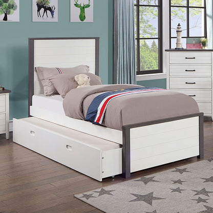 Priam Contemporary White Gray Bed