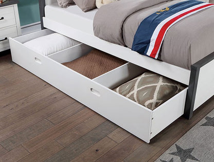 Priam Contemporary White Gray Bed