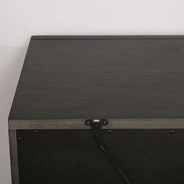 Sligo Dark Gray Linen fabric Solid Wood Storage Bookcase Bed