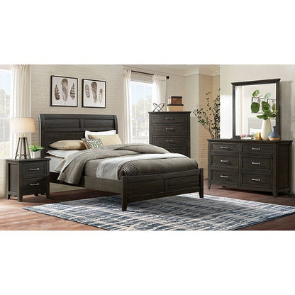 Alaina Transitioanl Solid Wood Walnut Bed