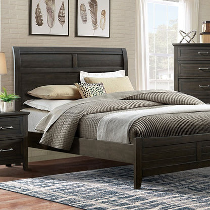 Alaina Transitioanl Solid Wood Walnut Bed