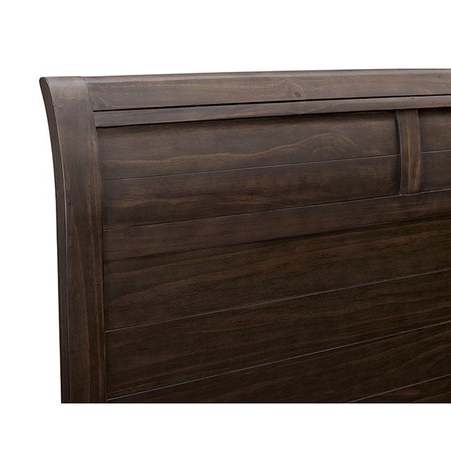 Alaina Transitioanl Solid Wood Walnut Bed