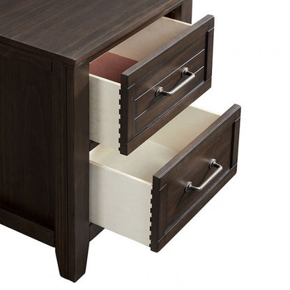 Alaina Transitioanl Solid Wood Walnut Nightstand