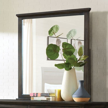 Alaina Transitioanl Solid Wood Walnut Mirror