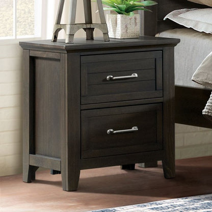 Alaina Transitioanl Solid Wood Walnut Nightstand