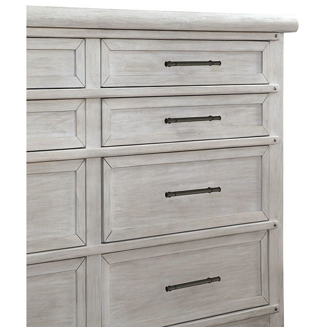 Shawnette Transitional Solid Wood Footboard Drawers Bed