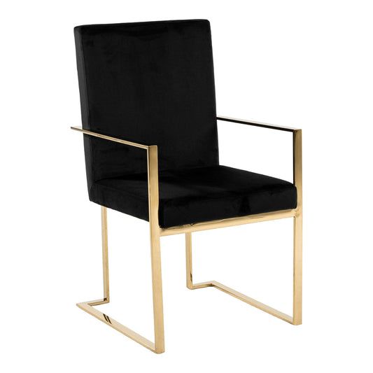 Fowler Black Velvet Dining Chair