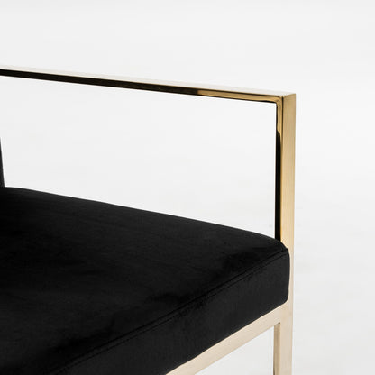 Fowler Black Velvet Dining Chair