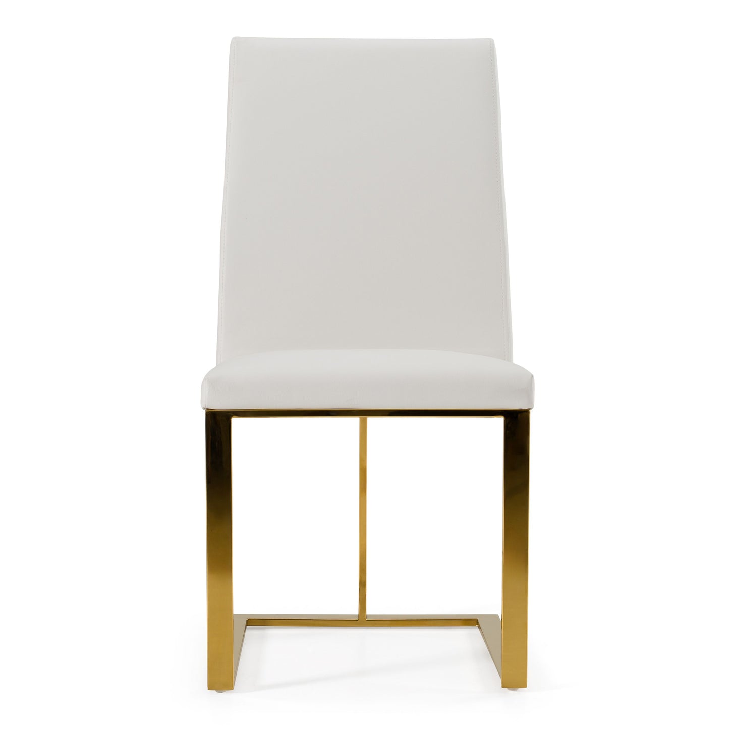 Frankie Contemporary White & Gold Dining Chair