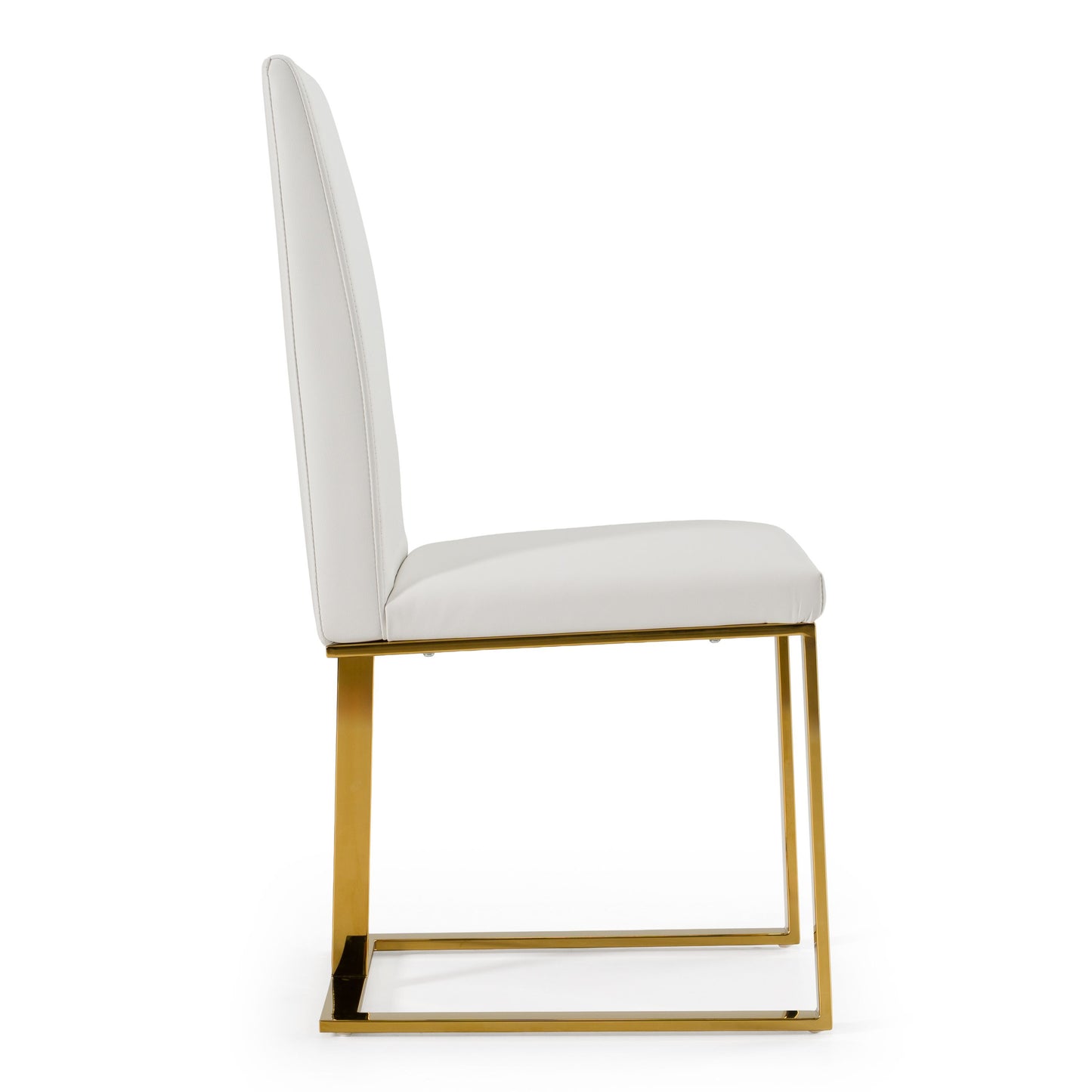 Frankie Contemporary White & Gold Dining Chair