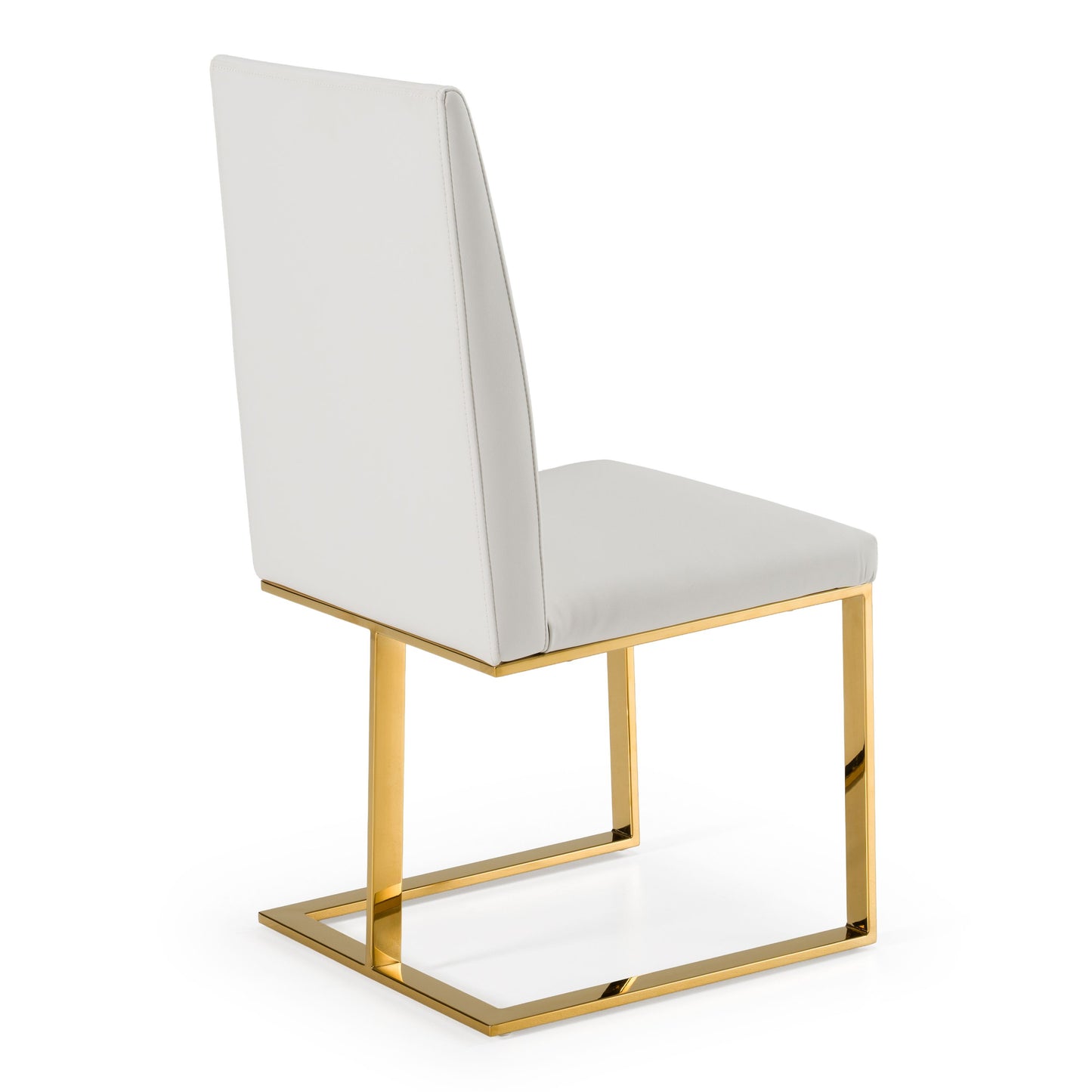 Frankie Contemporary White & Gold Dining Chair