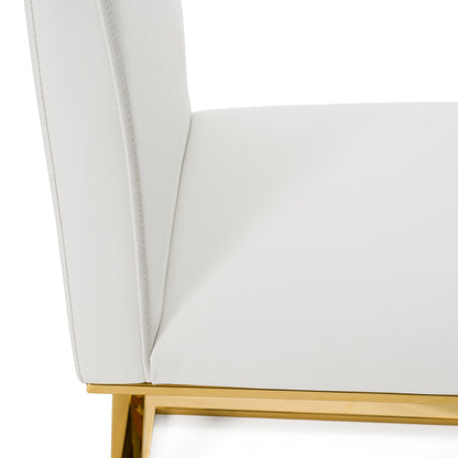 Frankie Contemporary White & Gold Dining Chair