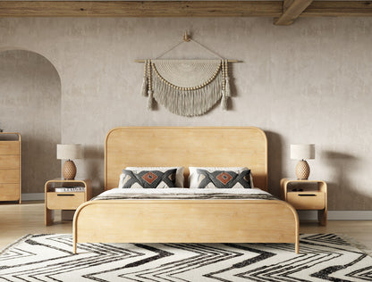 Dresden Modern Natural Acacia 1 Drawer Nightstand Bedroom Set