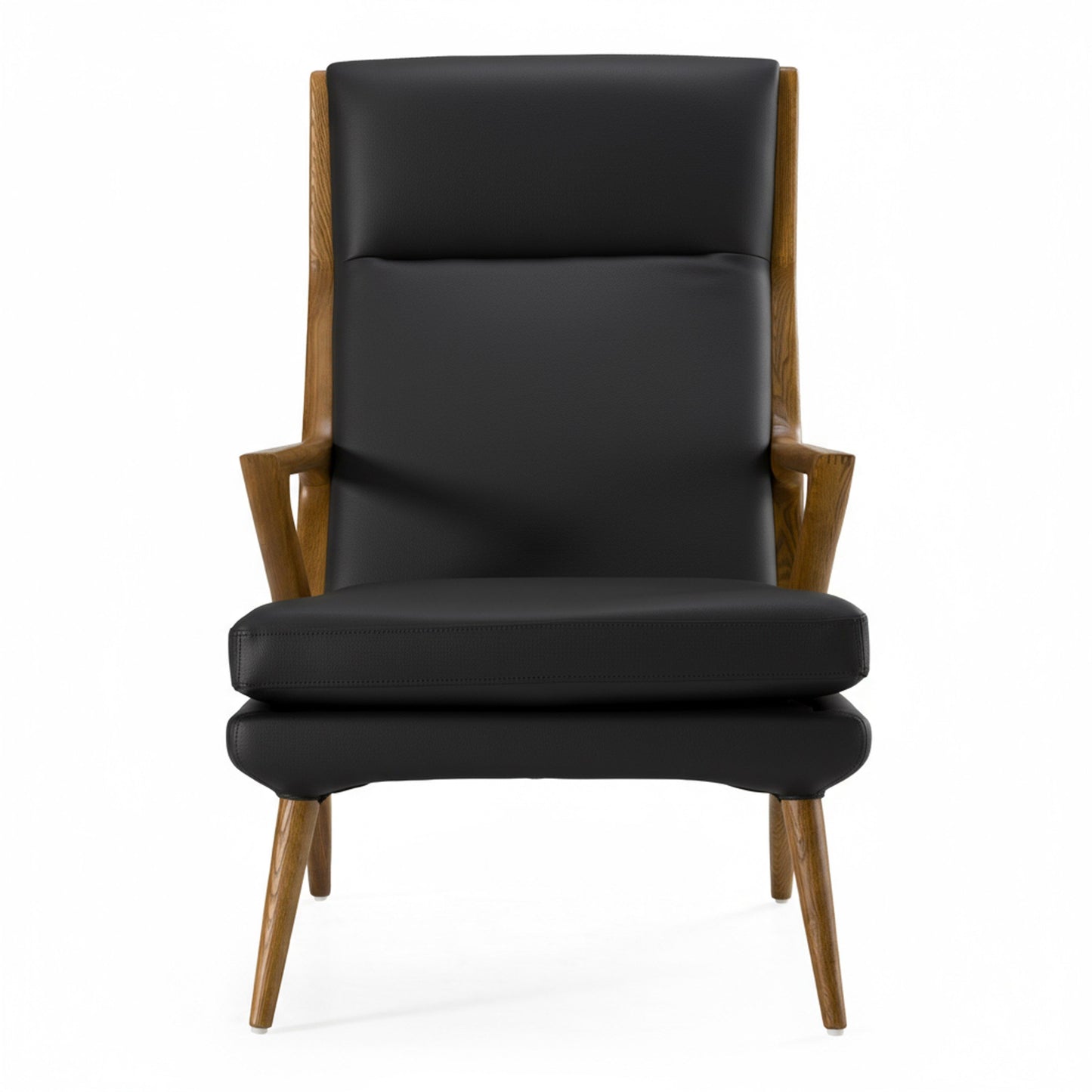 Fulton Black Lounge Chair and Ottoman