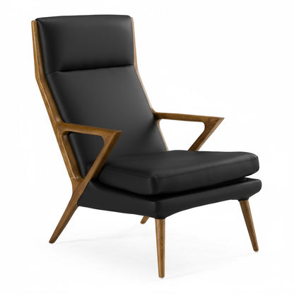 Fulton Black Lounge Chair and Ottoman