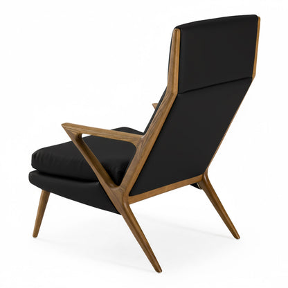 Fulton Black Lounge Chair and Ottoman