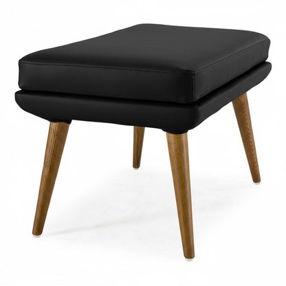 Fulton Black Lounge Chair and Ottoman
