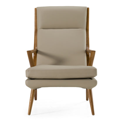 Fulton Beige Lounge Chair and Ottoman Set