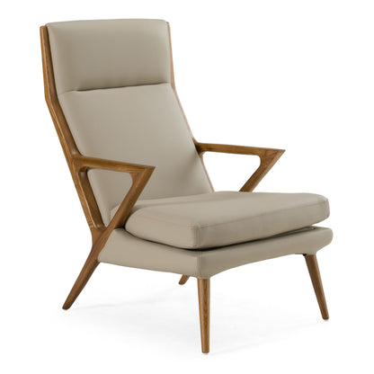 Fulton Beige Lounge Chair and Ottoman Set