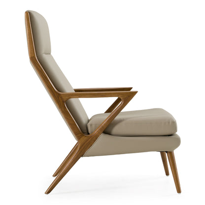Fulton Beige Lounge Chair and Ottoman Set